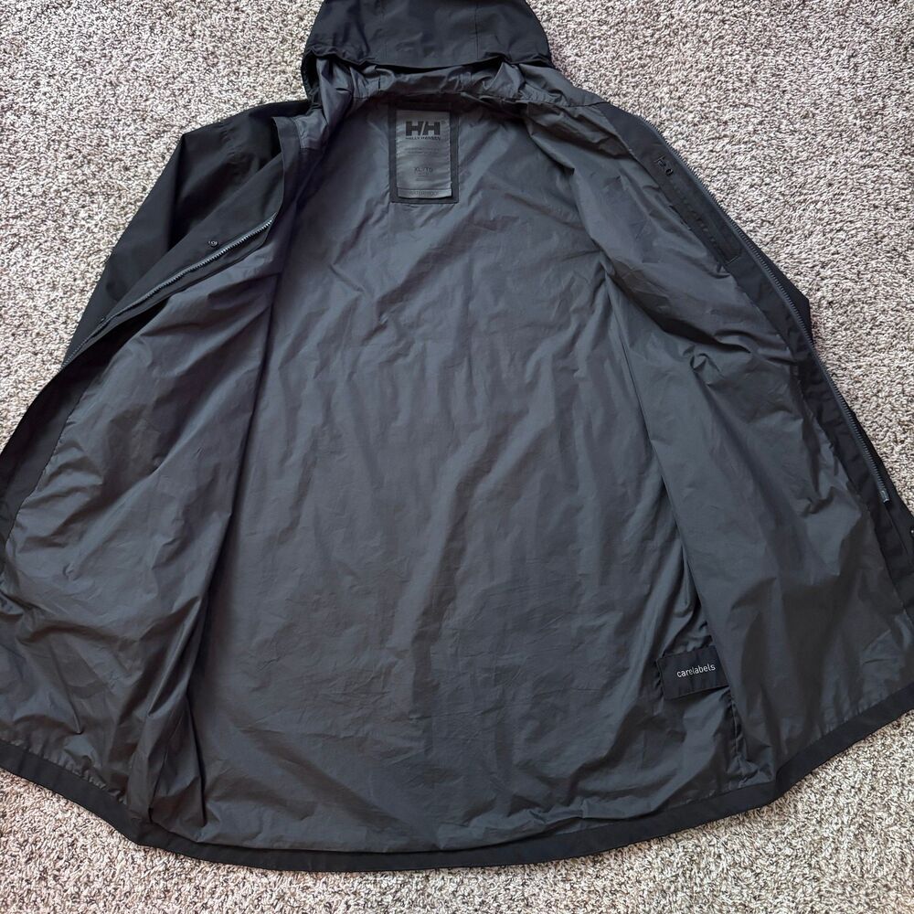 Helly Hansen Rain Jacket Mens XL Black Parka Helly Tech Performance Hooded - Picture 10 of 14